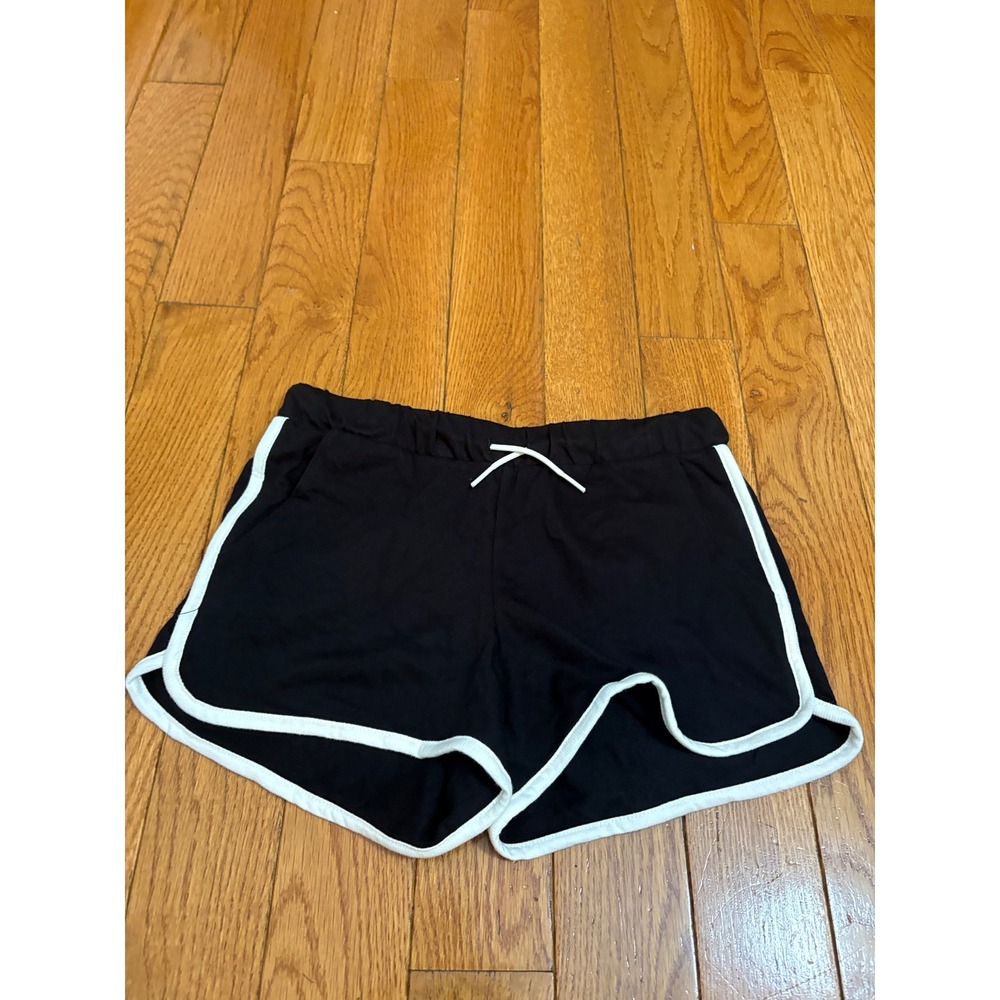 Old Navy Kids XL 14-16 Black White Contrast Trim Dolphin Shorts Activewear